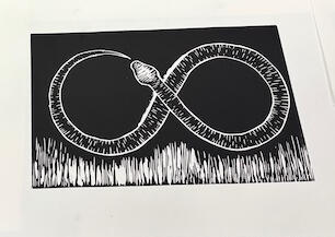 infinite, 2025, heavyweight paper, ink, 9x12